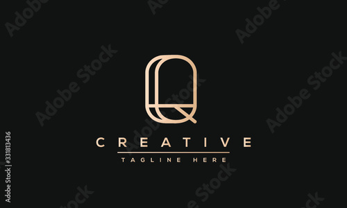 Abstract monogram letter Q logo icon design. Minimalist Q QQ creative initial based vector template.
