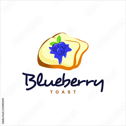 fun colorful blueberry toast meal vector best for modern bakery or bread logo template industry