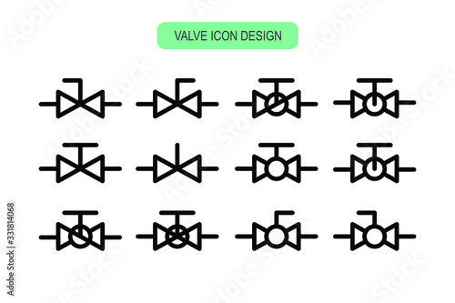 Valve icon set design, water valve