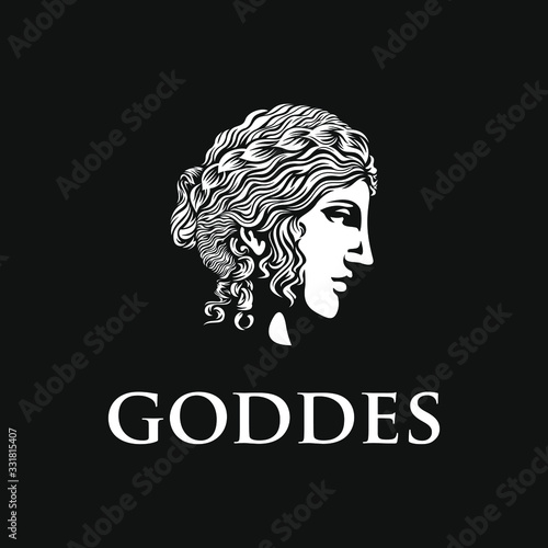 beautiful goddess vector logo design