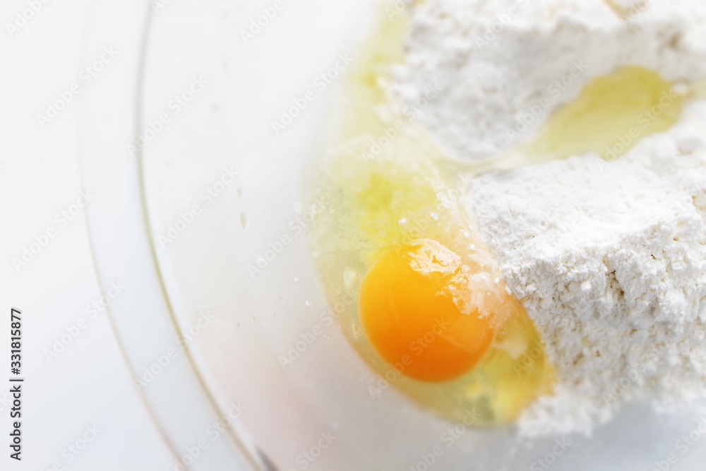 flour and egg with butter for pan cake cooking flour and egg with butter for pan cake cooking