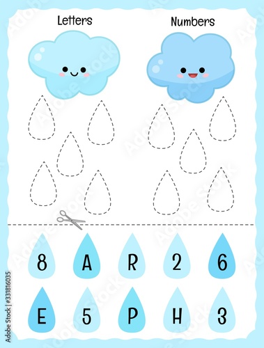 Activity for pre sсhool years kids and toddlers. Cut and glue to the correct place. 