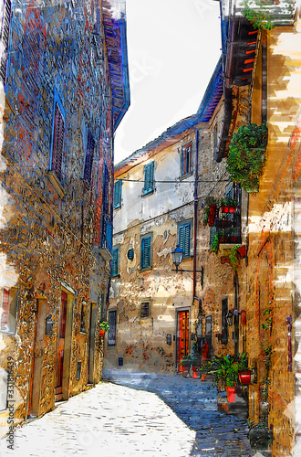 Fototapeta Naklejka Na Ścianę i Meble -  Montefioralle, one of the most beautiful villages of Tuscany, Italy