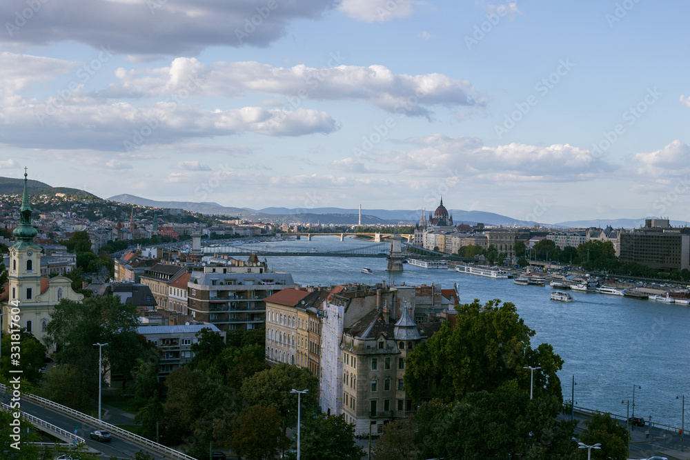 Panorama of the old European city of Budapest