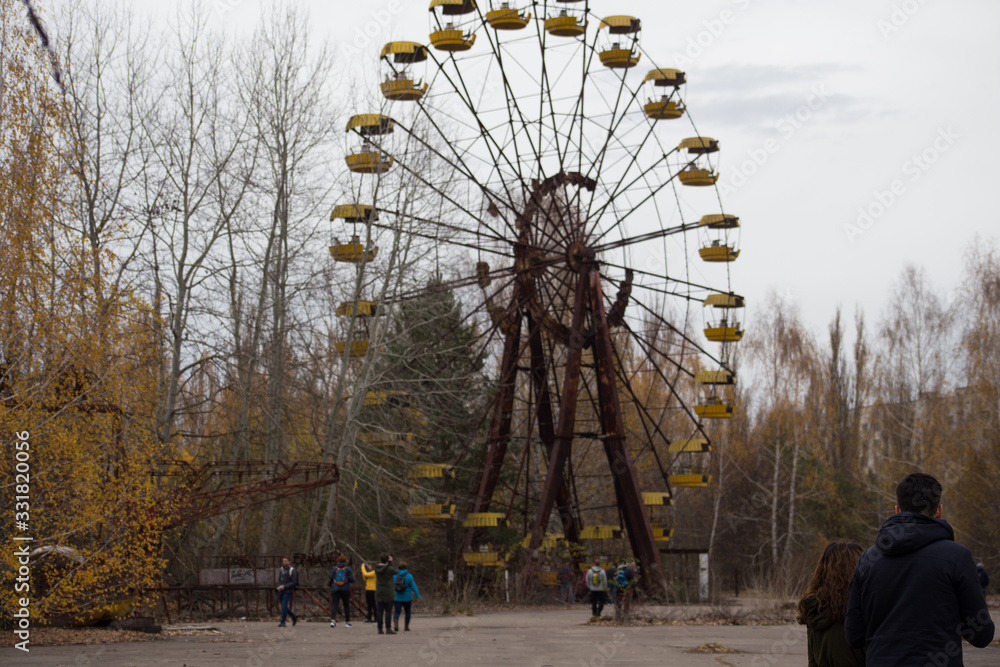 Ferris wheel in the ghost town of Pripyat in Chernobyl