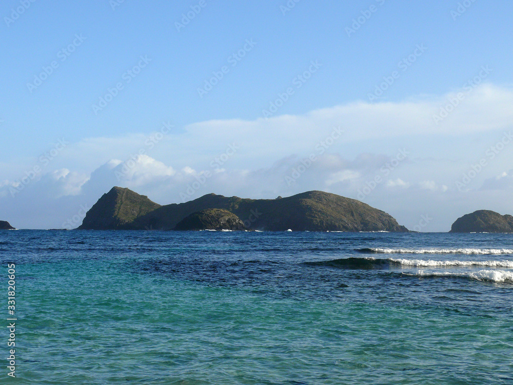 A view of the coastline at Lord Howe Island as seen from Neds Beach
