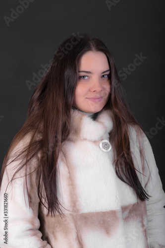 girl in a fur coat