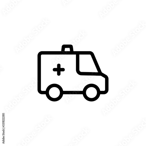 car hospital assistance icon vector. car hospital assistance sign. isolated contour symbol illustration