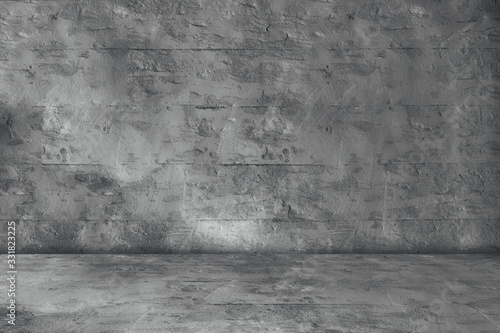 Concrete Wall Background Scene Dark Empty Room with Cement Floor with space for text or image