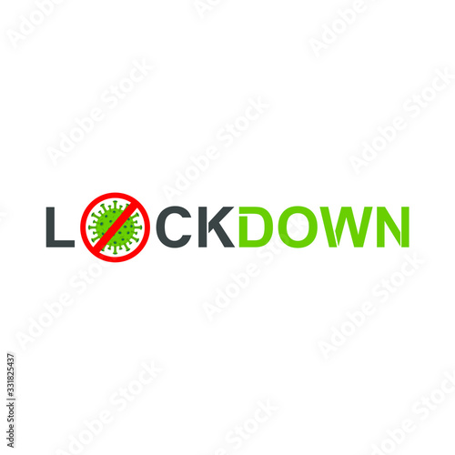 Corona virus lockdown text vector