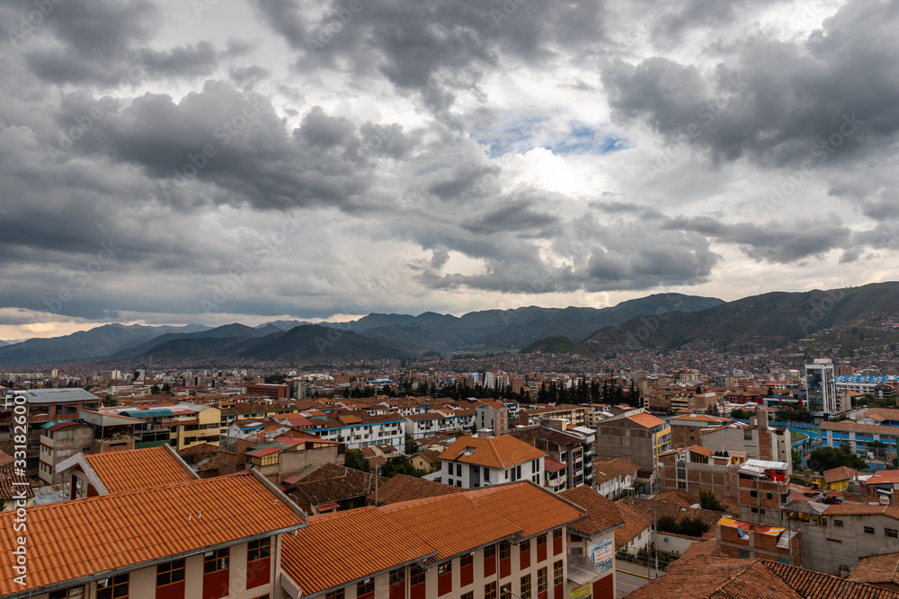 Panoramic South - East side of Cusco City, view from above