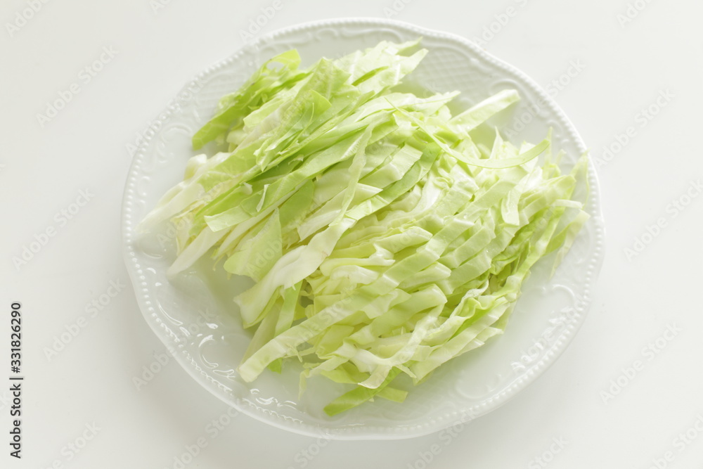 Chopped cabbage in bowl for chinese cooking Chopped cabbage in bowl for chinese cooking