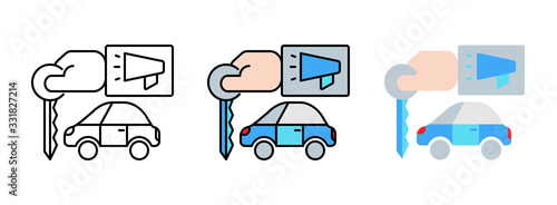 Business Strategy with sells car icon set isolated on white background for web design