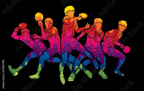 Ping Pong, Table Tennis players action cartoon sport graphic vector.