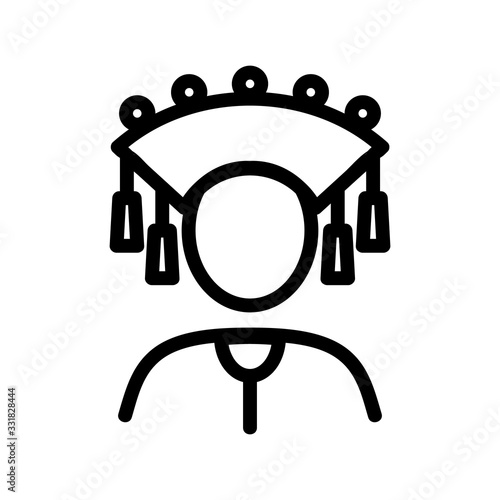 Japan ethnic group icon vector. Japan ethnic group sign. isolated contour symbol illustration photo