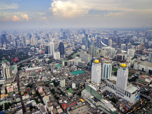 Aerial View of Downtown Bangkok at Dawn - Bangkok, Thailand