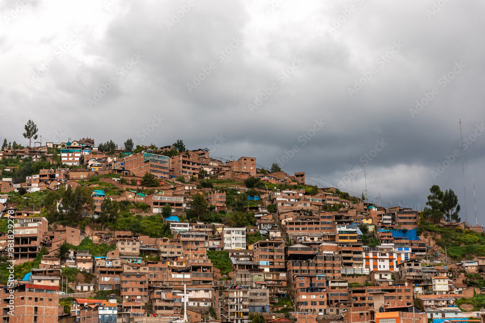 Houses on the hill of Cusco.