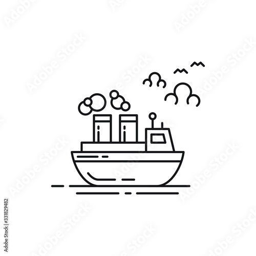 Ferry simple line art design vector, for transportation use