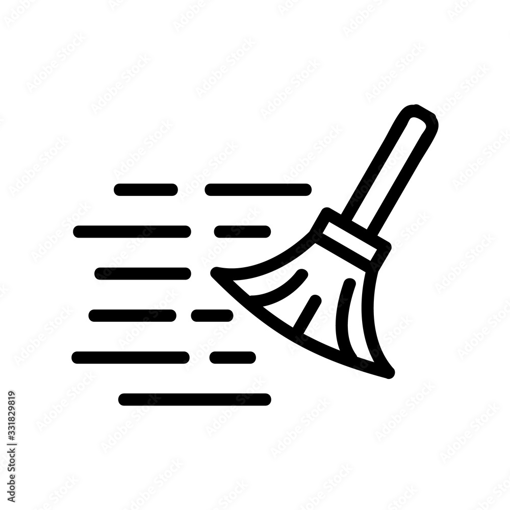 cleaning broom icon vector. cleaning broom sign. isolated contour symbol  illustration Stock Vector | Adobe Stock
