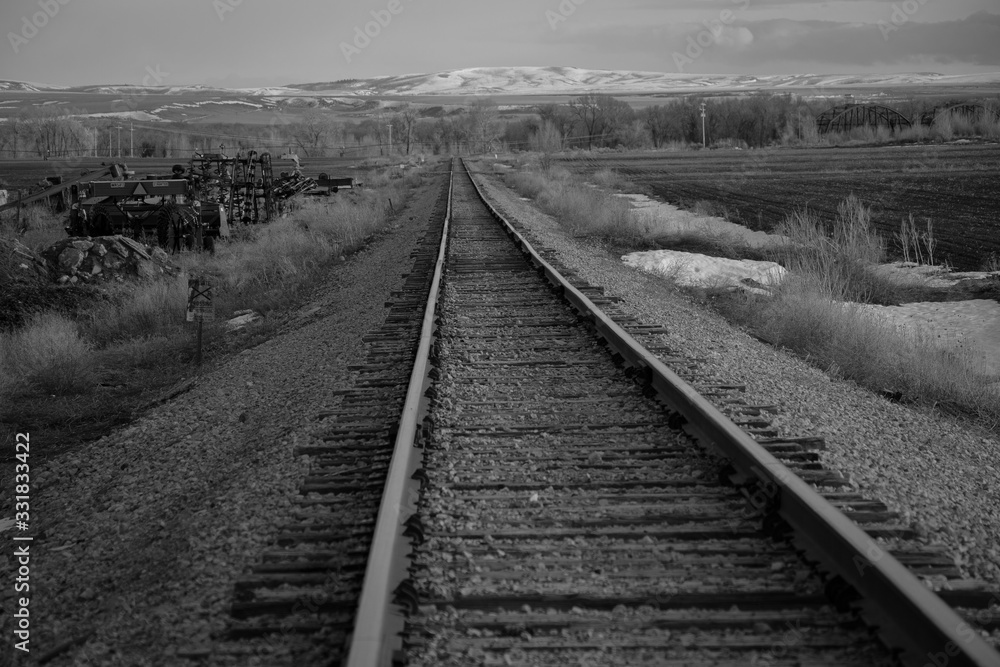 railway tracks in winter