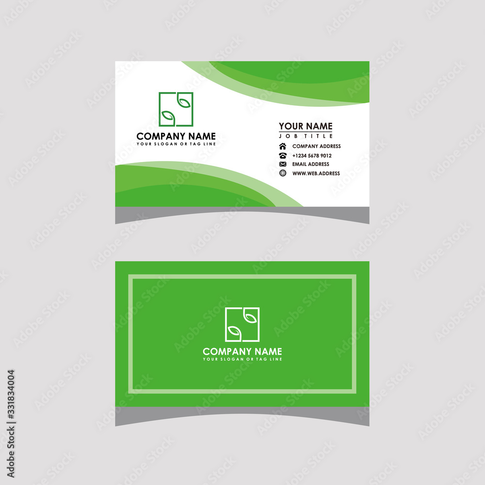 modern green business card template vector