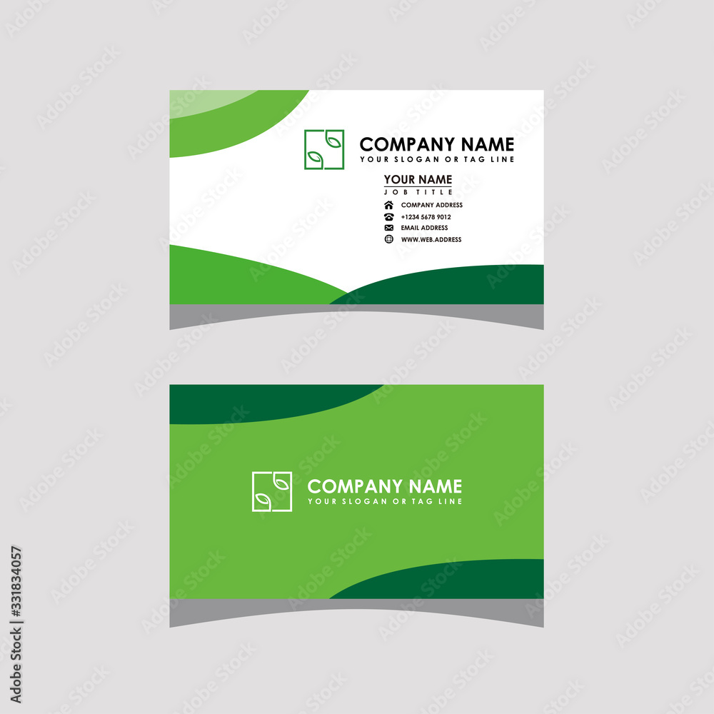 modern green business card template vector