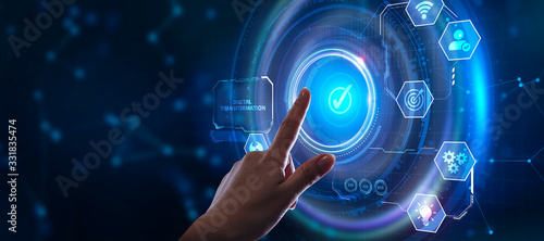 Slika na platnu Concept of digitization of business processes and modern technology