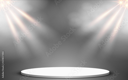 white stand and white smoke in the studio room