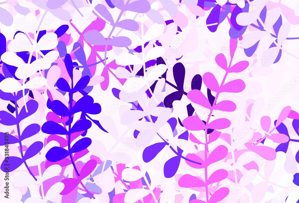 Light Pink, Blue vector elegant background with leaves. Light Pink, Blue vector elegant background with leaves.