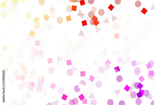 Light Red, Yellow vector texture with poly style with circles, cubes.