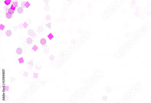 Light Pink vector layout with circles, lines, rectangles. © smaria2015