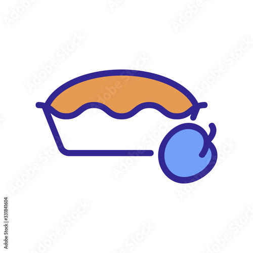 plum cake icon vector. plum cake sign. color isolated symbol illustration