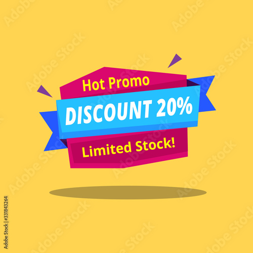 Hot Promo Discount tag simple vector