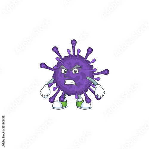 Charming coronavirinae mascot design style waving hand