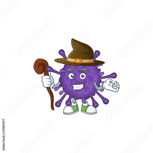 sweet and tricky Witch coronavirinae cartoon character