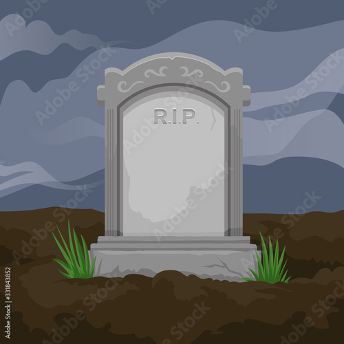 Rest in peace tombstone illustration blank