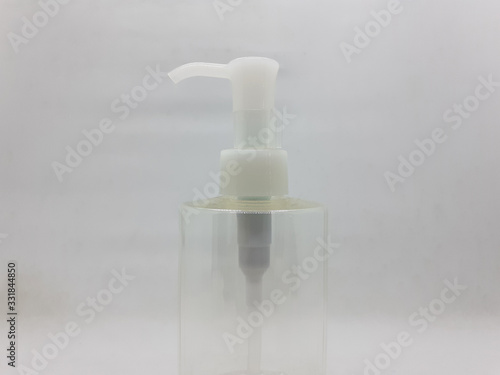 Hand Sanitize Liquid Package Bottle Design for Healthy Lifestyle and Medical Purpose in White Isolated Background