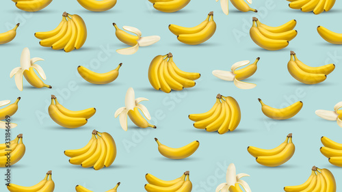 Banana background, 3d realistic style illustration, banana design graphic