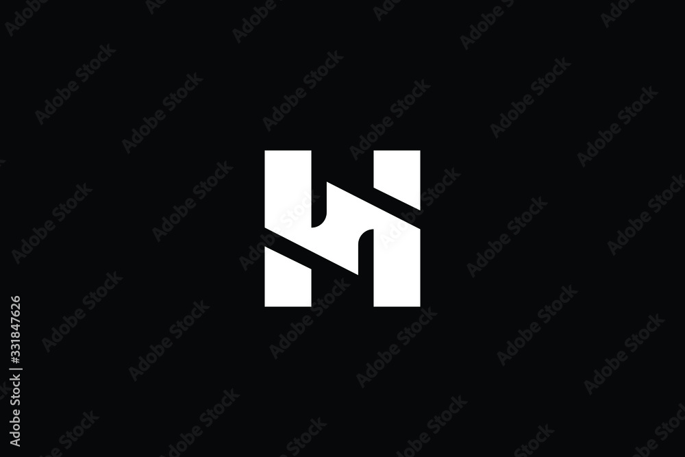 Minimal elegant monogram art logo. Outstanding professional trendy awesome artistic H initial based Alphabet icon logo. Premium Business logo White color on black background Minimal elegant monogram art logo. Outstanding professional trendy awesome artistic H initial based Alphabet icon logo. Premium Business logo White color on black background