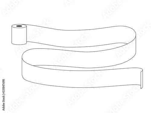 Unwound roll of toilet paper with place for text. Vector illustration