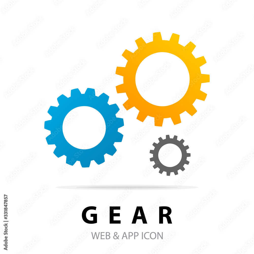 Gear icon design, Cog circle wheel machine part technology industry and technical theme. Gear Mechanism. Vector illustration Gear icon design, Cog circle wheel machine part technology industry and technical theme. Gear Mechanism. Vector illustration