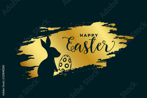 happy easter festival background in golden theme