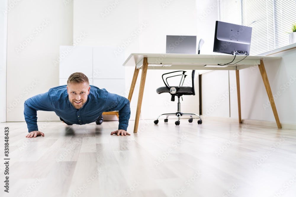 Businessman Doing Push Up Businessman Doing Push Up