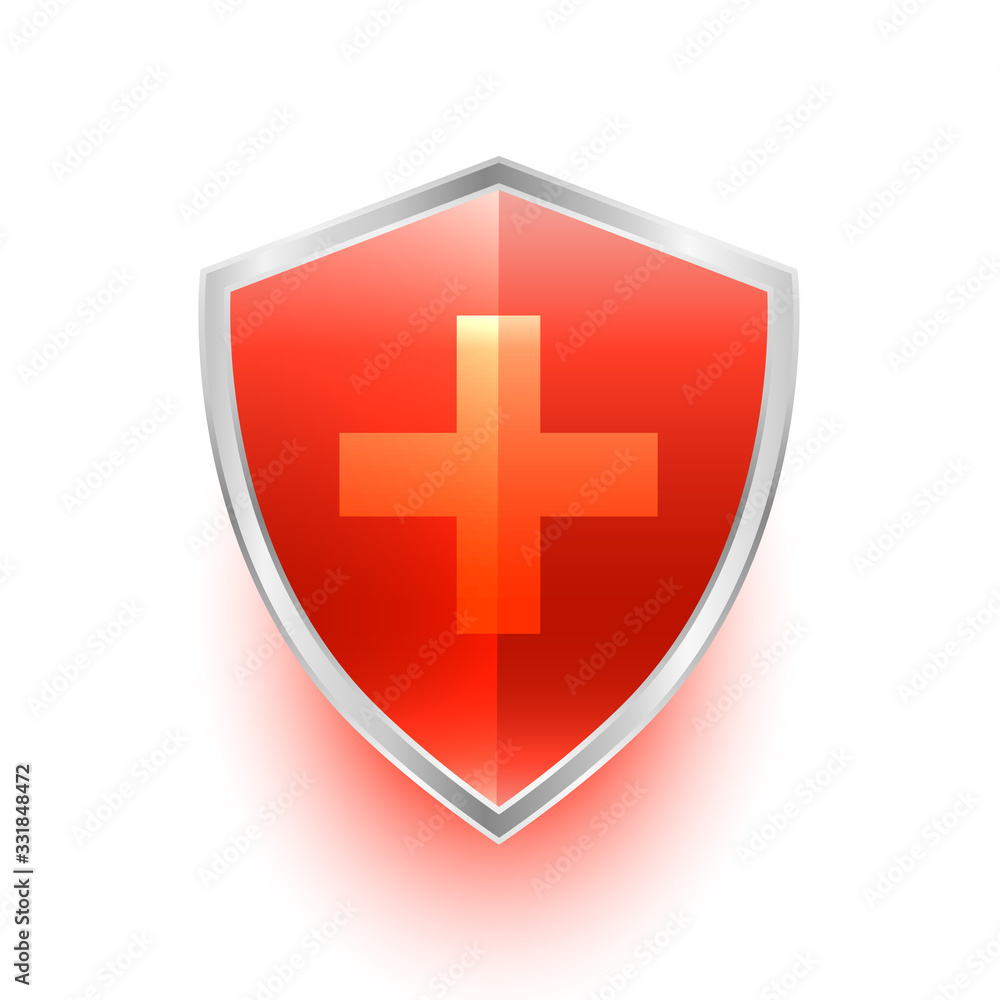 isolated medical shield protection symbol with cross isolated medical shield protection symbol with cross