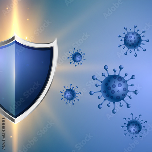 coronavirus protection shield with good immune system concept