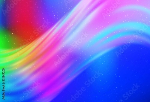 Light Blue, Red vector texture with milky way stars. Shining illustration with sky stars on abstract template. Pattern for astrology websites.