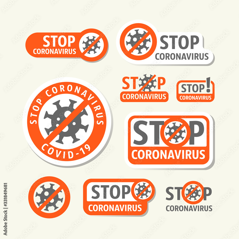 Stop coronavirus. Coronavirus danger and public health risk disease and flu outbreak. No Infection and Stop Coronavirus Concepts. Isolated Vector Icon