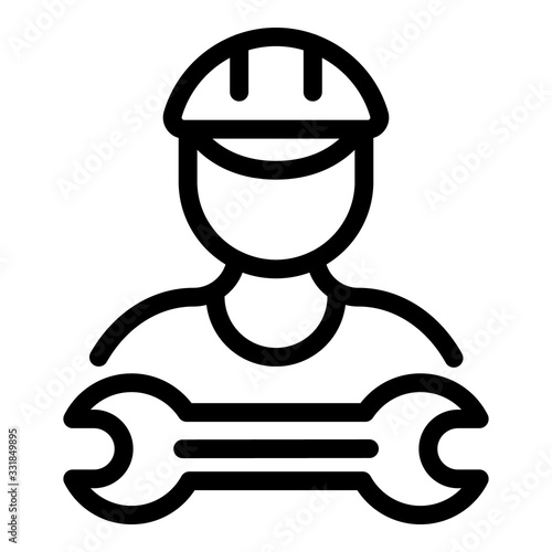 Repairman icon. Outline repairman vector icon for web design isolated on white background