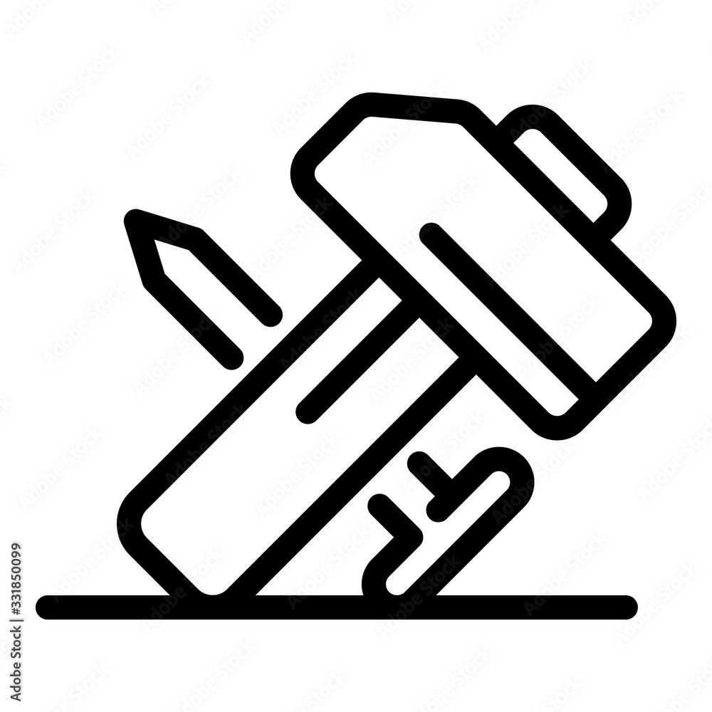 Hammer nail icon. Outline hammer nail vector icon for web design isolated on white background Hammer nail icon. Outline hammer nail vector icon for web design isolated on white background