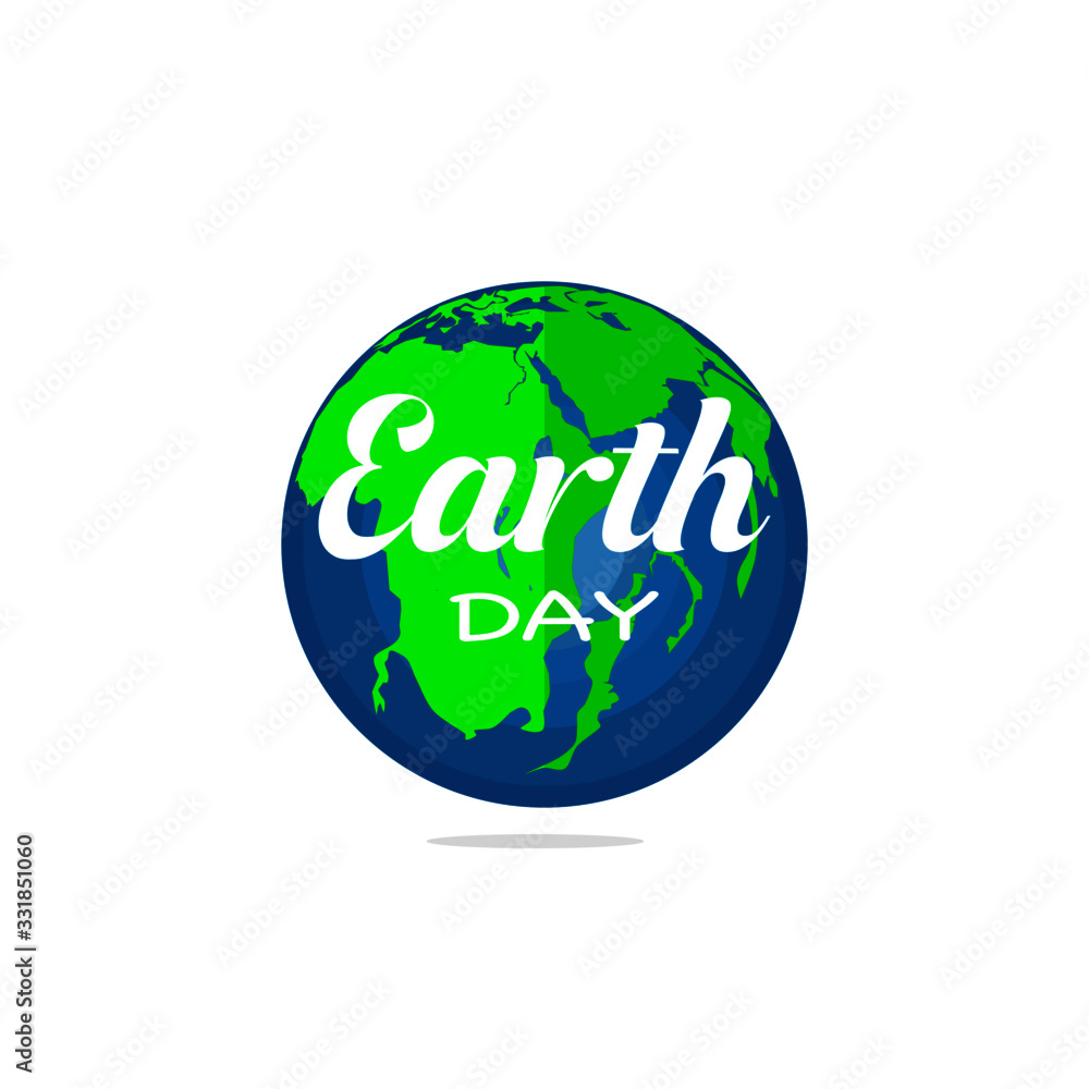 Earth Day Alphabet with the world on white background for vector posters